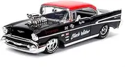 Jada Toys Big Time Muscle 1:24 1957 Chevy Bel Air Die-Cast Car (Black/Red)