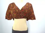 VOLCOM BELLS BEACH TOP CROP WITH FLUTTER SLEEVES SMALL code 23-37 NWT
