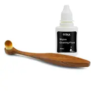 Turntable Stylus Cleaning Brush Set with Wooden Handle, Cleaning Fluid GK-R07B