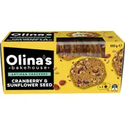 Olina's Bakehouse Artisan Cracker Biscuits Cranberry & Sunflower Seed 100g