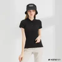 在飛比找momo購物網優惠-【Hang Ten】女裝-腳丫短袖POLO衫-黑