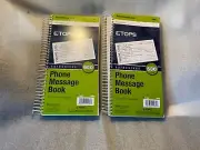 2 TOPS PHONE MESSAGE BOOKS CARBONLESS DUPLICATE 600 SETS EACH BOOK
