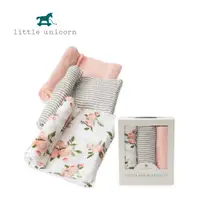 在飛比找PChome24h購物優惠-美國 Little Unicorn 純棉紗布巾三入組 水彩玫