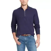 NWT Chaps Regular-Fit Reversible Quarter-Zip Mockneck Pullover NAVY XXL MSRP $55
