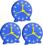 Kisangel 3Pcs Learning Clock Model Educational Teaching Aid for Recognition Bright Colors Display Clock Models for School and Home Use