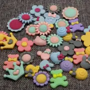 20 Assorted Flatback Resin Cabochons Flower Bear Cat Mouse Scrapbooking Craft