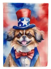 Tibetan Spaniel Patriotic American Garden Flag Mailbox Flag Decorative Yard