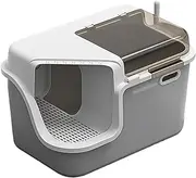 Fully Enclosed Cat Toilet with Door Anti-Splashing Large Cat Litter Pan Privacy and Easy Access for Cleaning Litter Tray