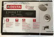 NWT NWB Delta Emmett Tub & Shower Brushed Nickel 144742-SP Rough & Trim