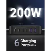 Ugreen Nexode 200W USB-C GaN 6 Ports Desktop Charger