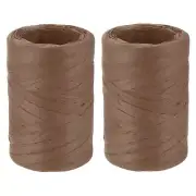 2 Rolls Raffia Paper Ribbon Bulk ,1/4 Inch Wide 110 Yards Brown Twine