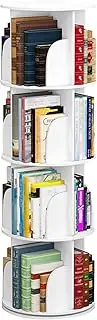 MIUZ 4 Tier Rotating Bookshelf 360 Display Tier Floor Standing Bookcase Storage Rack for Kids and Adults Bookshelf Organiser (4 Tier)