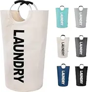 Twira 90L X-Large Laundry Baskets, Laundry Hamper Stands Up Well, Laundry Bag with Padded Handles, Waterproof Laundry Basket Collapsible, Clothes Hamper for Bathroom, Laundry, College (Beige)