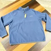 Eddie Bauer Quarter-Zip Pullover Men's XL Microflc Tex Indigo Style #7387 NWT