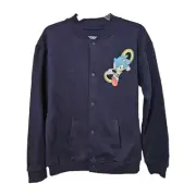 Sonic The Hedgehog Varsity Letterman Bomber Jacket Kids XL Navy Anime NWT