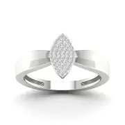 10K White Gold Diamond Marquise Shaped Engagement Ring Size 6 (0.12ct/SI2,H-I)