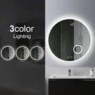 900mm Round 3 Colour Lighting ON THE RIM LED Mirror Touch Sensor Switch Defogger