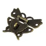 Wooden Box Butterfly Shape Zinc Alloy Hasp Lock Latch Clasp 50x45mm