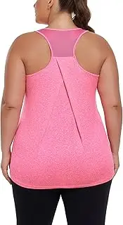 [ForHailey] Women's Plus Size Athletic Tank Tops Racerback Workout Flowy Tops Yoga Running Sleevelss Summer Shirts Loose
