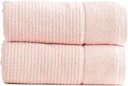 [RENEE TAYLOR] Cambridge Waffle 650 GSM Textured Bath Sheet 2-Pieces Pack, Primrose
