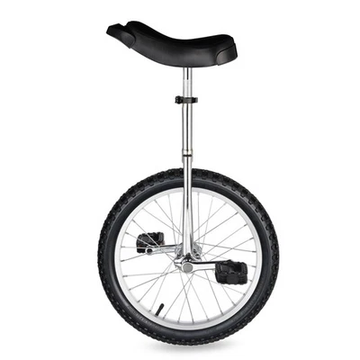 Yescom 18 In Wheel Outdoor Unicycle Fitness Bicycle Balance Training, Silver