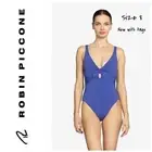 Robin Piccone Ava Plunge Underwire One-Piece Swimsuit Size 8 New With Tag
