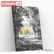 Paint By Numbers Kit Yellow Trees Scenery Abstract Oil Framed Wall Adult Decor