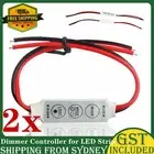2x 12V Mini LED Strip Light Dimmer Controller with On Off Switch for 3528 5050