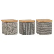 Ladelle Orion Designed Premium Coffee/Tea/Sugar Canister Assorted Charcoal