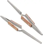BELLIFFY 2pcs Stainless Steel Nail Care Tools Set Manicure Shaping Clamps Rhinestones Nipper for Crystal Nails
