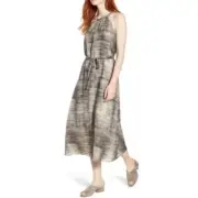 NWT! Eileen Fisher Silk Limestone Silk Midi Halter Dress Size Small