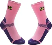 [Dickly] Ice Skating Socks for Kids - Figure and Roller Skating Elastic Patchwork Color