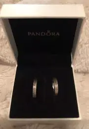 NIB Pandora Liquid Steam Retired Hoop Earrings 290712 Sterling Silver
