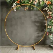 2M Gold Wedding Hoop Round Circle Arch Backdrop Flower Display Stand Frame