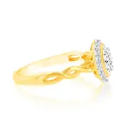9ct Yellow Gold Luminesce Lab Grown Diamond Ring with 25 Brilliant Diamonds, Q