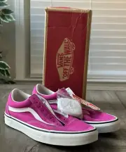 VANS Mens US M9/W10.5 Old Skool Fuchsia Red/True White Shoes Style# VN0A5KRF8ZV