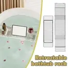 ﻿ Clear Premium-Bathtub Tray Caddy Expandable Bath Tray C1 S8R3 For Tub C6T1