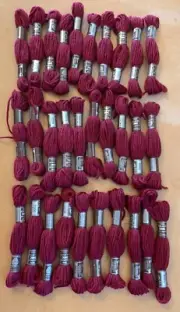 30 Hanks Laine Colbert DMC Burgandy Needlepoint Tapestry 100% Wool Yarn France