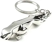 [Rowwait] Silver Stainless Steel Leopard Keychain, Animal Keychain, Metal Key Chain Keyring Keyfob Bag Charm, Car Keyring for Men Gifts, 4*2*1