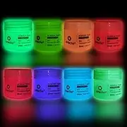 Artecho Glow in the Dark Paint-Set of 8 Colors, 20 ml/0.7 oz Acrylic Paint for Decoration, Art Painting, Outdoor and Indoor Art Craft, Supplies for Canvas, Rock, Wood, Waterproof