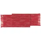 NOW DESIGNS TABLE RUNNER 'TWIRL HOLLY' 12"X72" COTTON BOHO DINING RED WEAVE