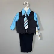 Rocawear Baby Boy 4pc Set Light Blue And Navy Formal Suit New