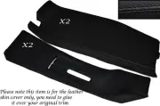 BLACK LEATHER 4X B POST PILLAR SKIN COVERS FITS VW T5 TRANSPORTER CARAVELLE