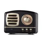 Retro Hifi Stereo Bluetooth V4.1 Speaker Wireless Vintage Speaker Built-In Mic Support Memory Card Black