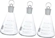 3pcs Erlenmeyer Flask Experimental Flask Filtering Flask Boiling Flask Graduated Borosilicate Flask Lab Volumetric Flask Volumetric Flasks Narrow Glass Graduated Bottle Various