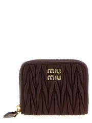 [Miu Miu] Miu Miu-Small Wallet Matelassé Nappa Leather Portafogli Bordeaux-Donna OS