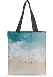 [Yesad] Canvas Tote Bag for Women with Zipper Inner Pocket, Canvas Tote for Daily Work Shopping