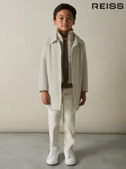 Reiss Stone Logan 9-13 yrs Gabardine Coat with Removable Gilet (E11048) | $195