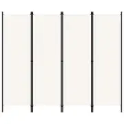 4-Panel Room Divider White 200x180 cm