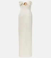 [Magda Butrym] Magda Butrym Floral-appliqué satin corset gown AU 14 white